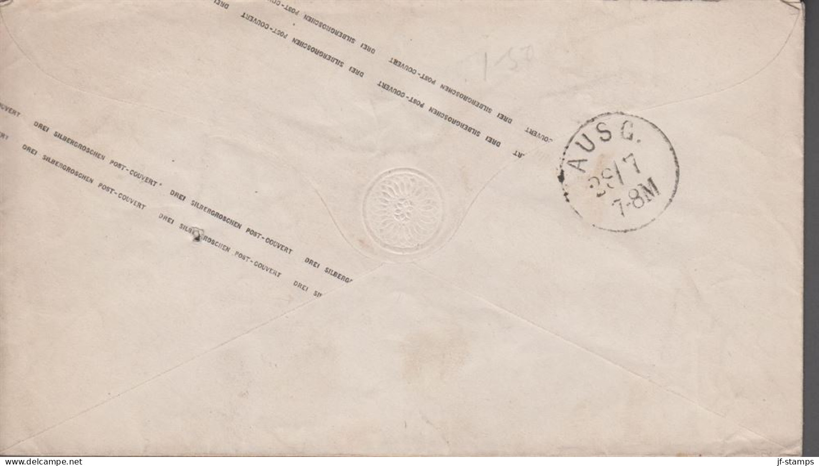 1863. PREUSSEN. 3 DREI SILB. GR. Envelope To Berlin Cancelled HAMBURG 27 7 9-10A. Reverse Interesting Canc... - JF539950 - Entiers Postaux