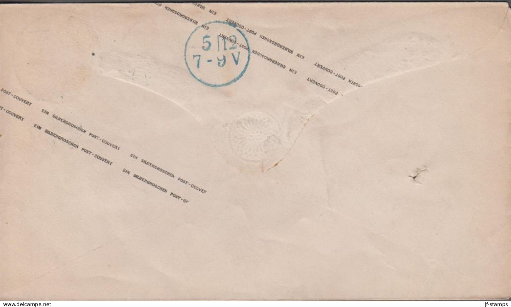 1867. PREUSSEN. 1 EIN SILB. GR. Envelope Cancelled BERLIN P. E. No 14 4/12 67 In Blue. Reverse Interesting... - JF539951 - Interi Postali