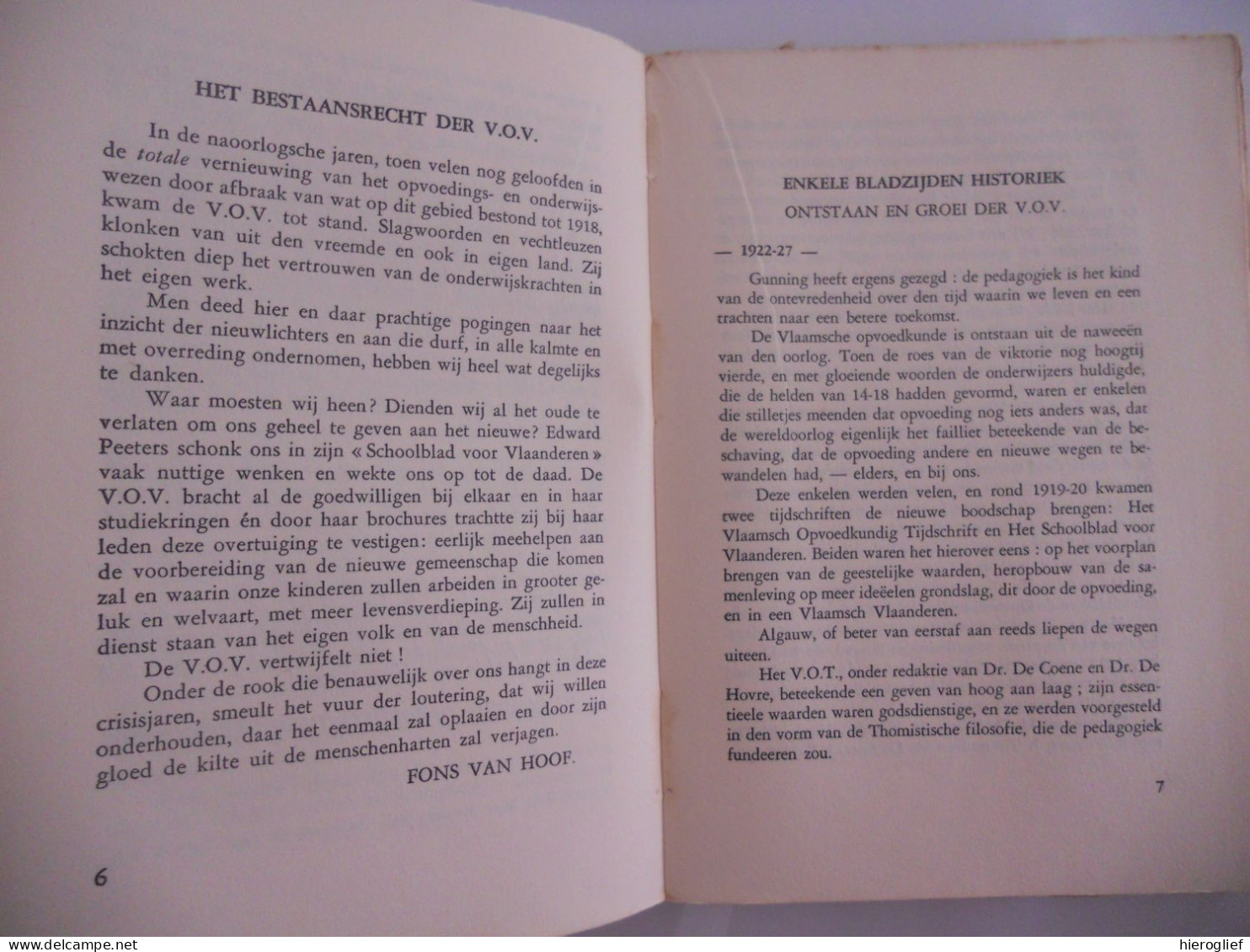 De Opvoedkundige Beweging In Vlaanderen Na Den Oorlog 1933 Door Inspecteur J Broeders - Hulde Edward Peeters Paul Kiroul - Storia