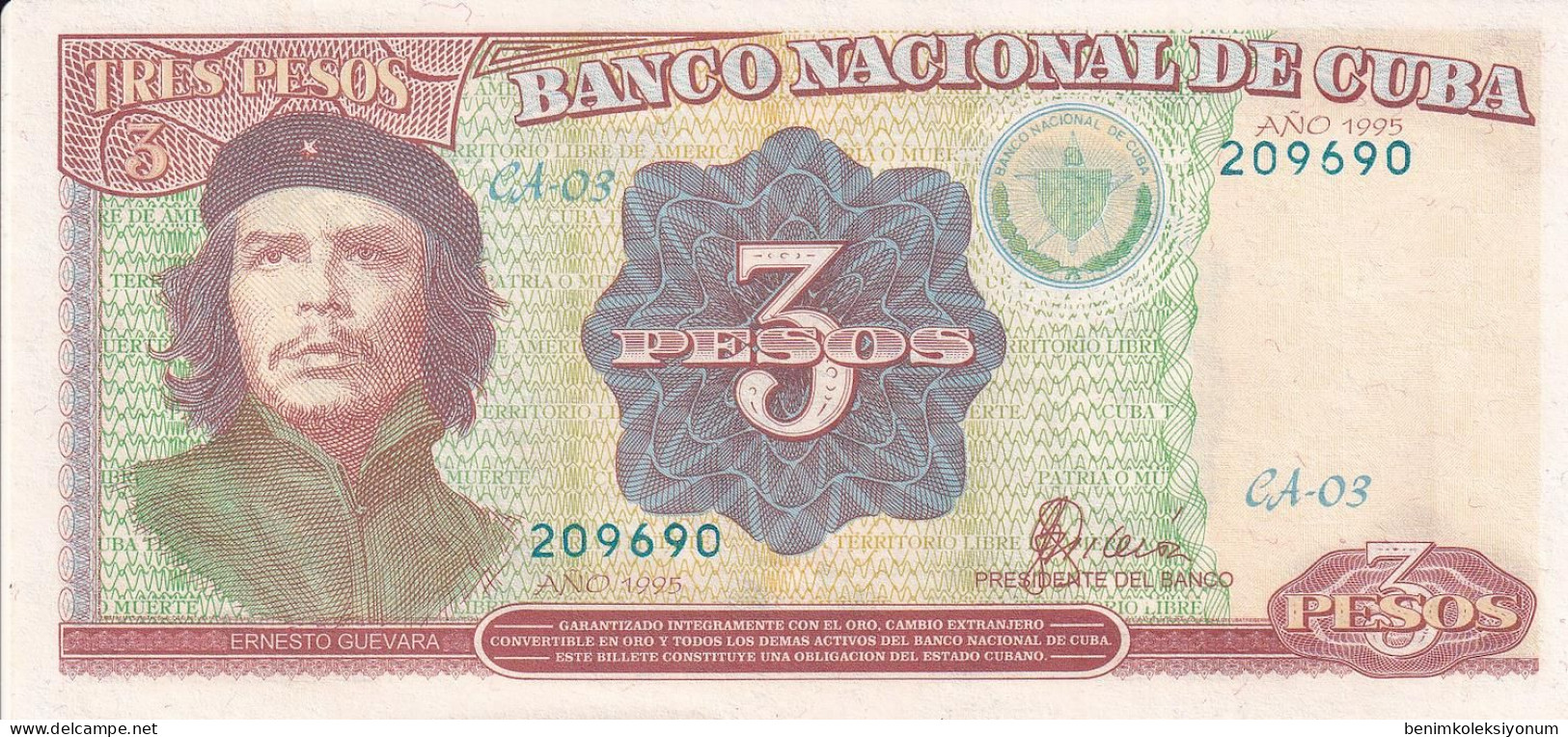 Cuba, 3 Pesos (1995) P#113 UNC - Cuba