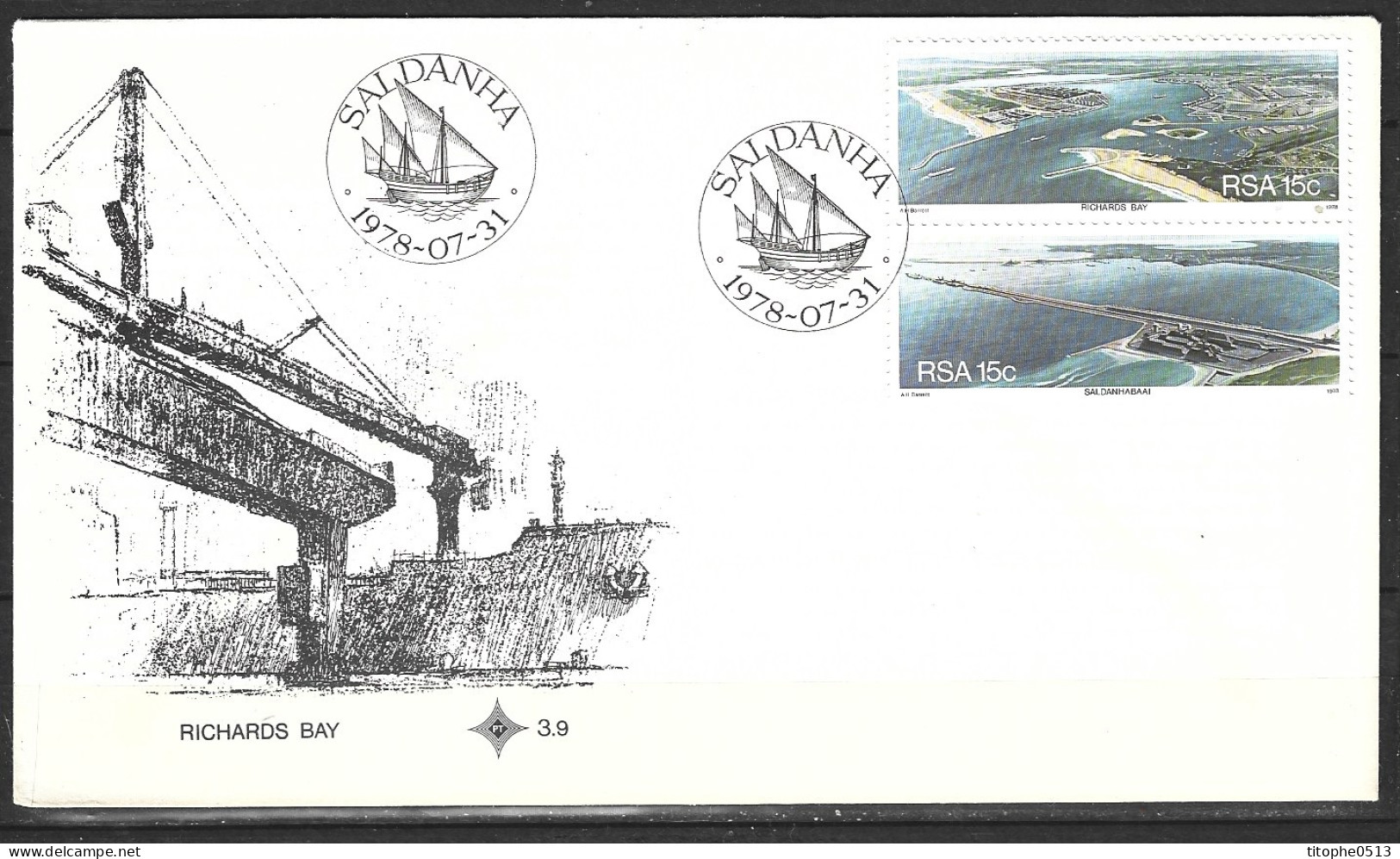 AFRIQUE DU SUD. N°445-6 Sur Enveloppe 1er Jour De 1978. Ports. - FDC