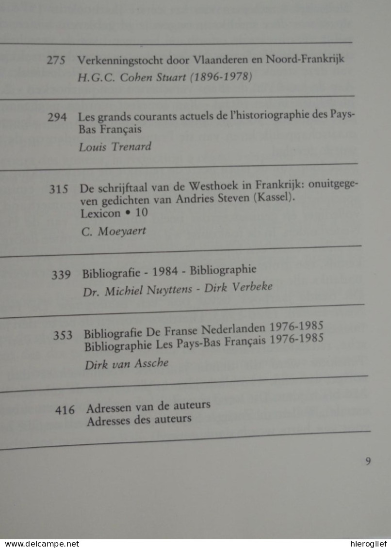 De Franse Nederlanden - Les Pays-Bas Français Jaarboek 10 Annales 1985 Ons Erfdeel Westhoek Frans Vlaanderen - Histoire