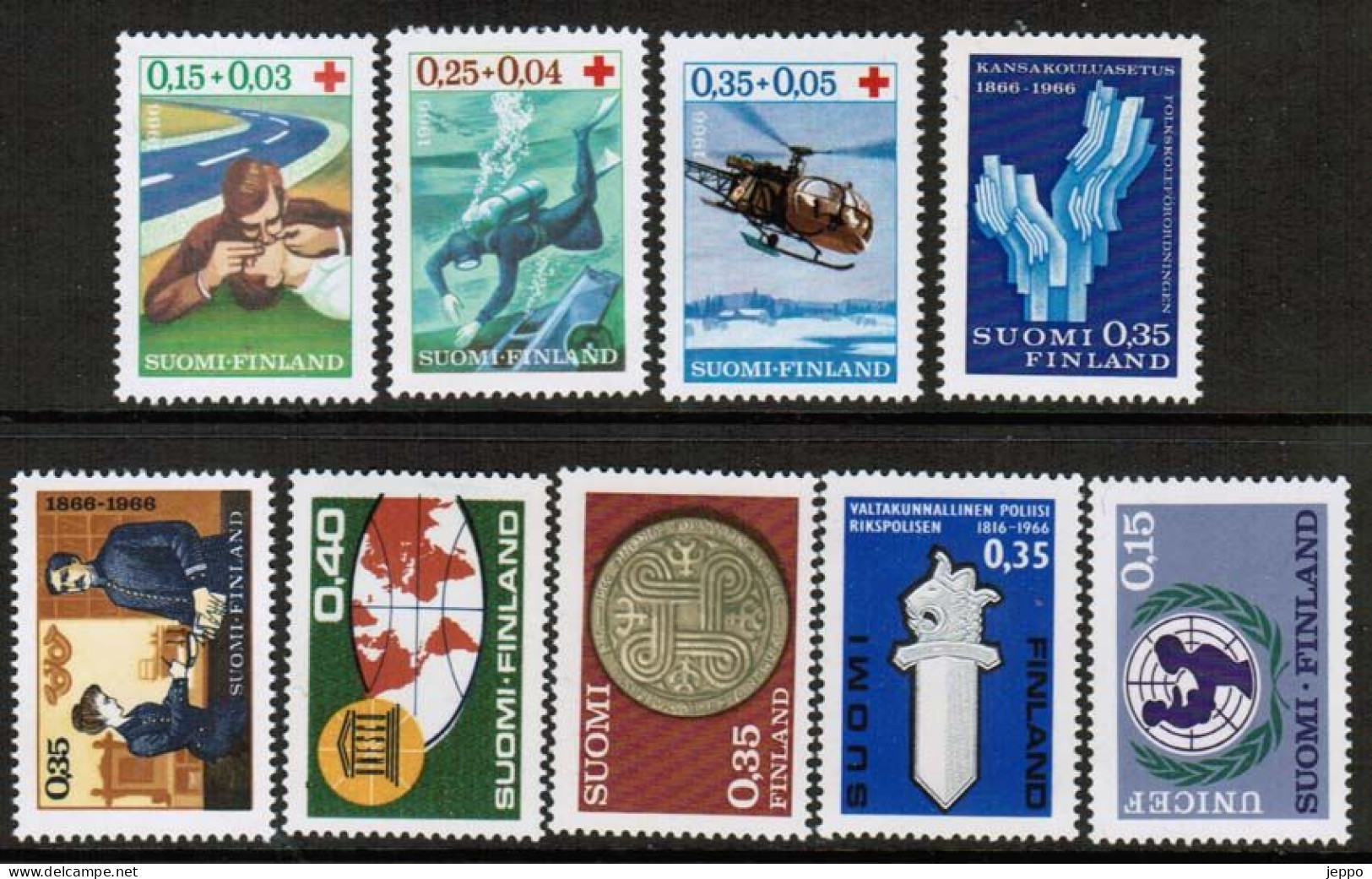 1966 Finland Complete Year Set MNH. - Ganze Jahrgänge