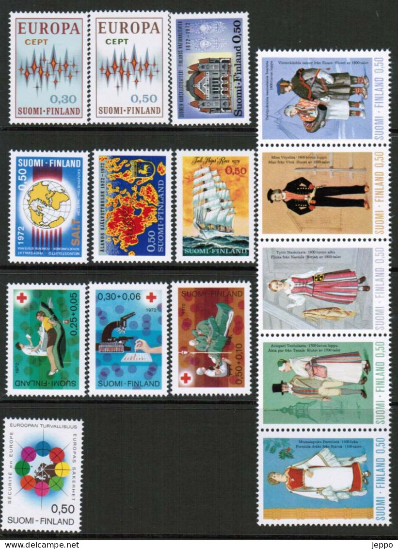 1972 Finland Complete Year Set Michel 700 - 715 MNH **. - Ganze Jahrgänge