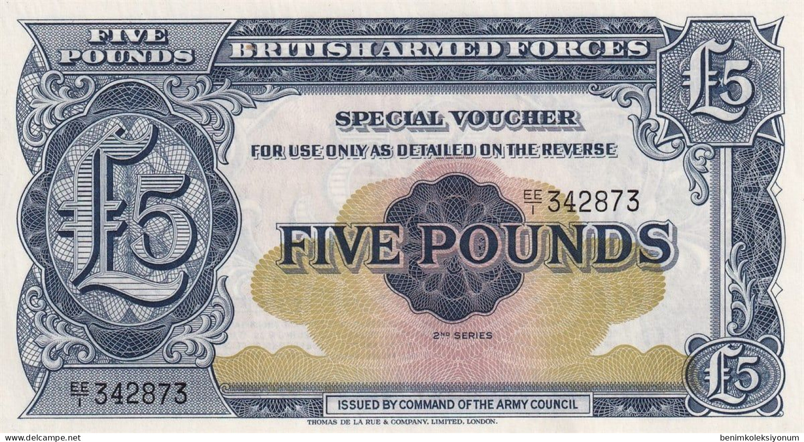 British Armed Forces 5 Pounds (2nd Series) UNC - Fuerzas Armadas Británicas & Recibos Especiales