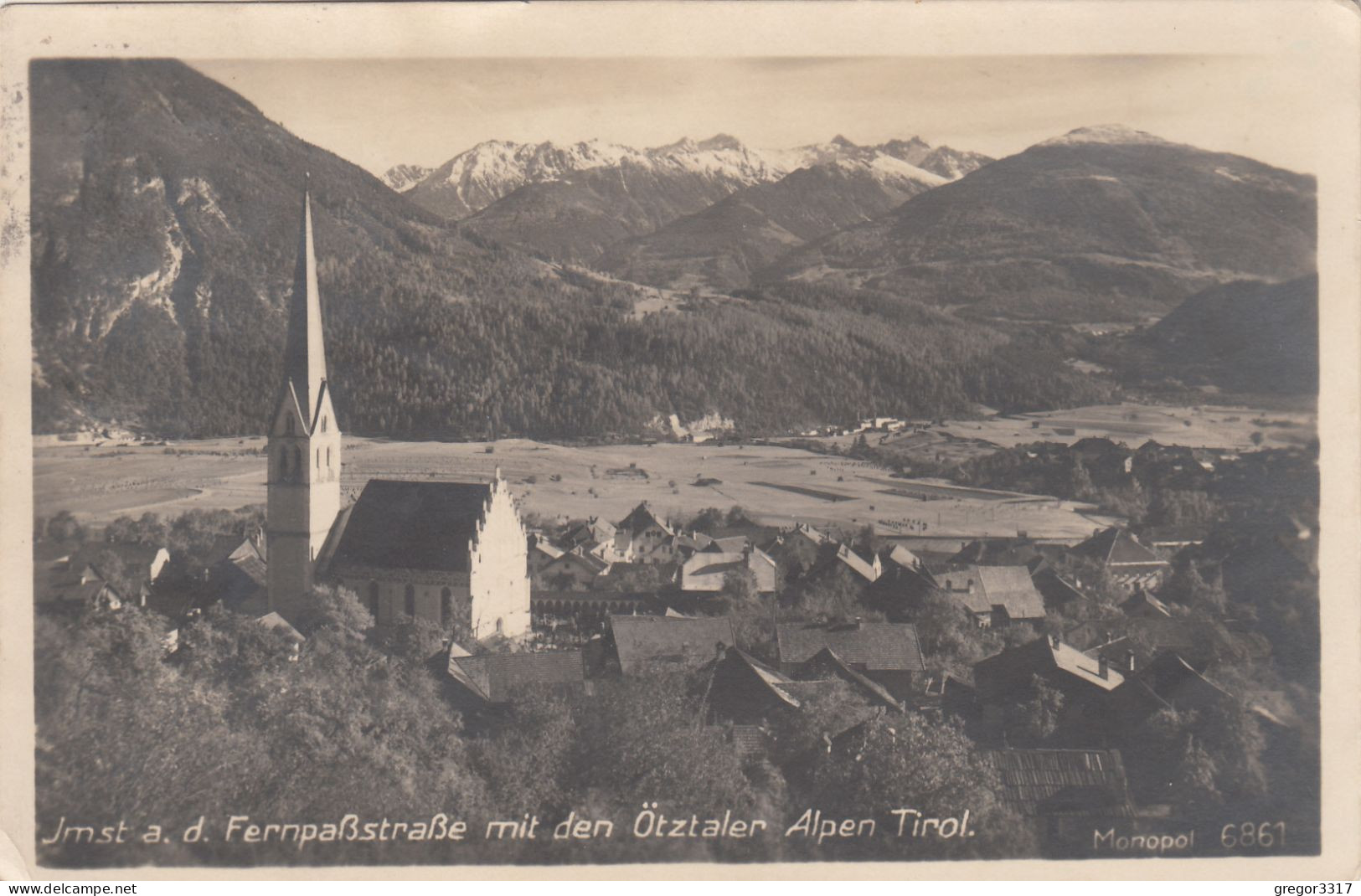 E1571) IMST A. D. Fernpaßstrasse Mit Ötztaler Alpen - Tirol - Kirche Im Mittelpunkt - Ale FOTO AK - Imst