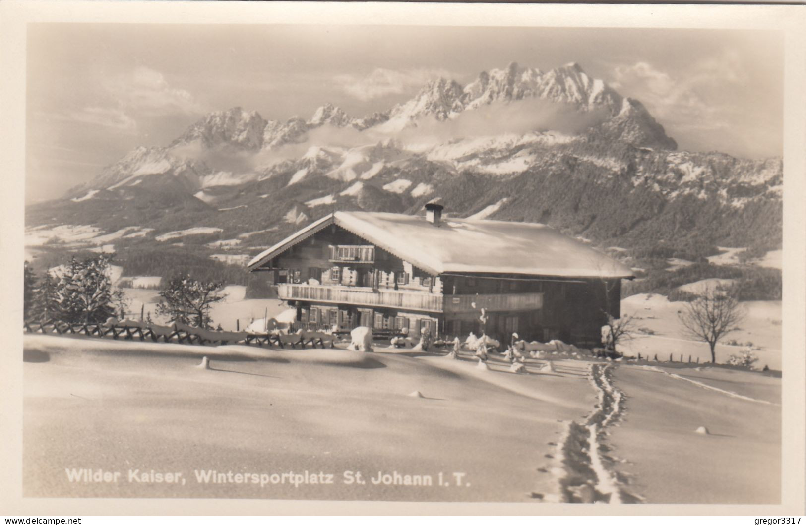E1574) Wilder Kaiser - Wintersportplatz ST. JOHANN In Tirol - Verschneite Haus Alt ! 1951 - St. Johann In Tirol