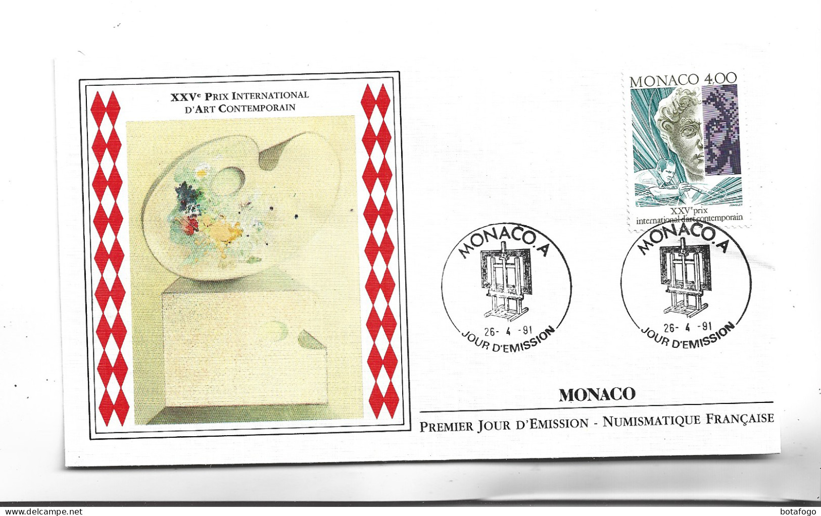 TIMBRE MONACO 1er JOUR SUR ENVELOPPE En 1991 - Storia Postale