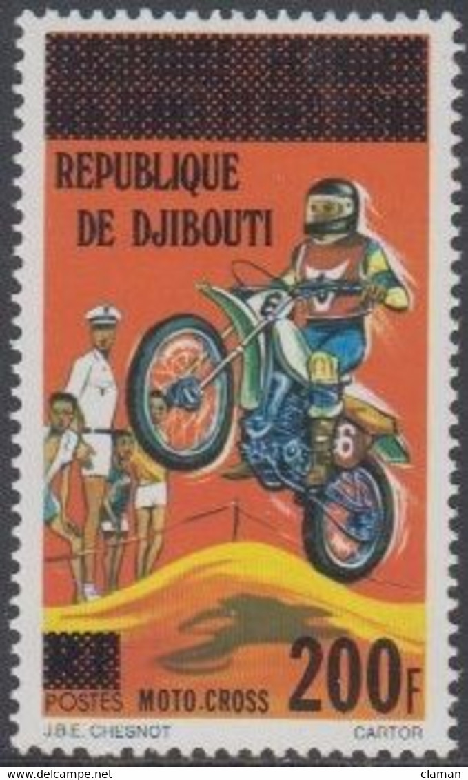 Djibouti (Afars-Issas) 1977 Moto Cross (Overprint-Surcharge-Aufdruck) ** - Djibouti (1977-...)