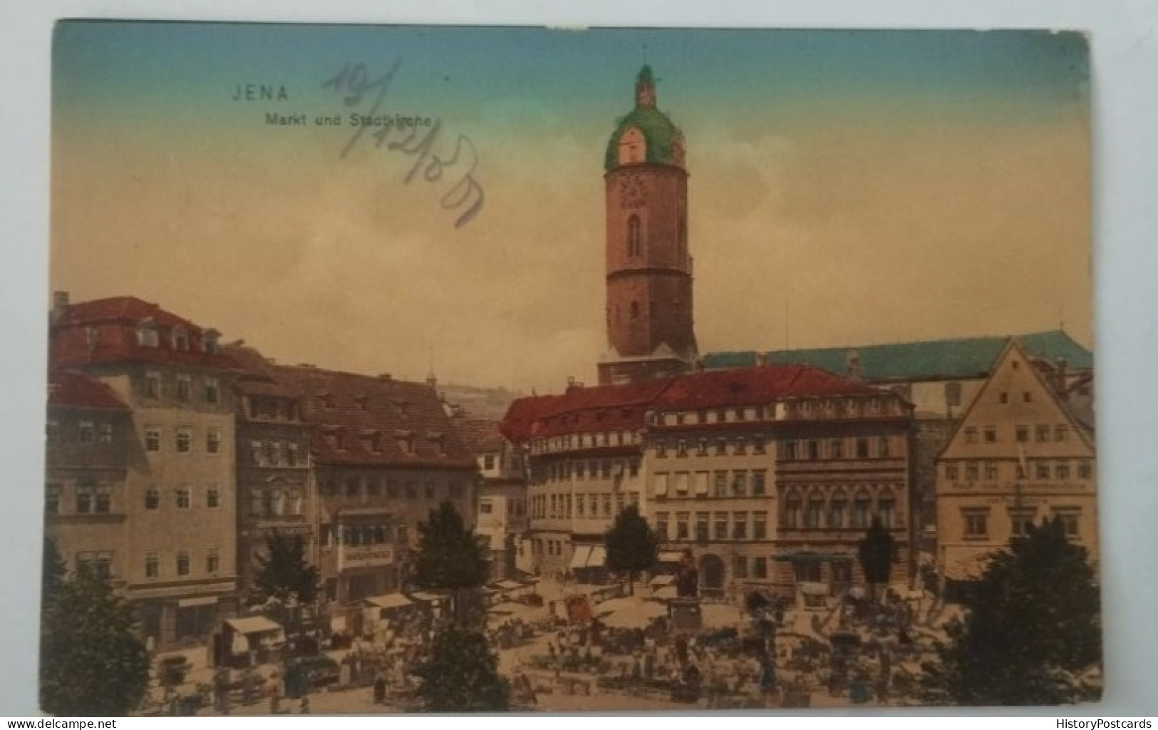 Jena, Markt U. Stadtkirche, Thüringen, Bahnpost,1907 - Jena