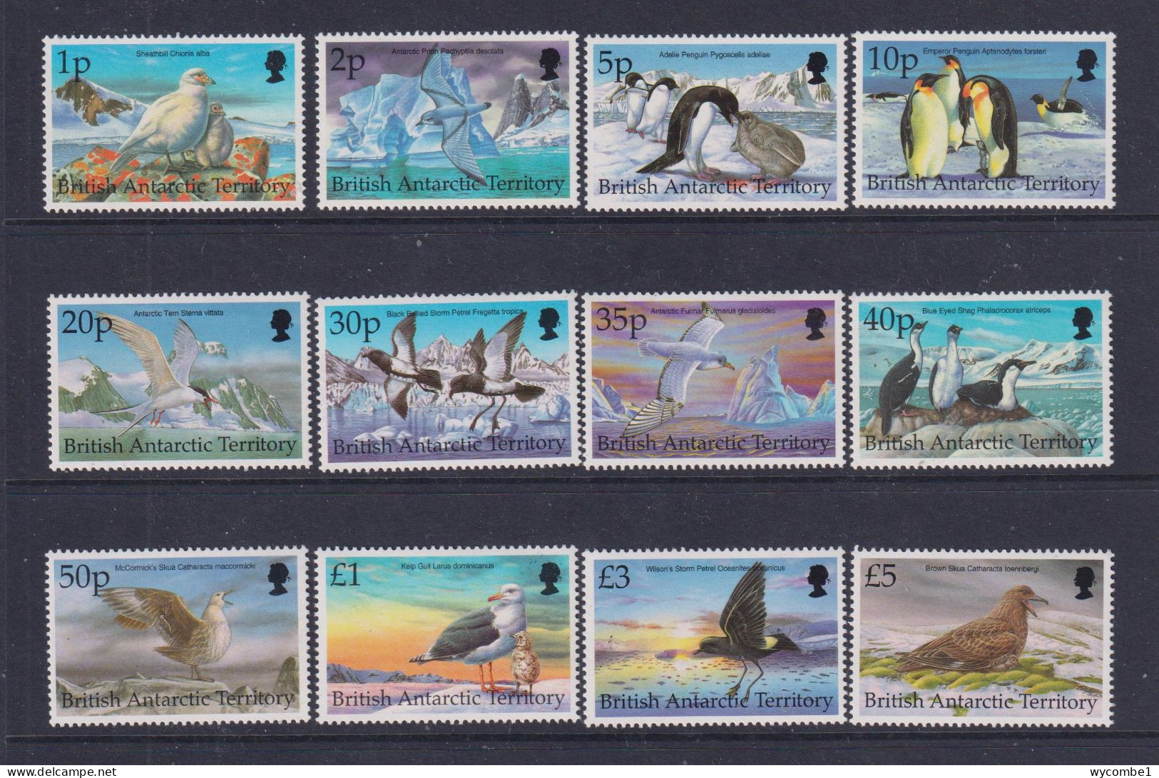 BRITISH ANTARCTIC TERRITORY  - 1998 Birds Set Never Hinged Mint - Unused Stamps