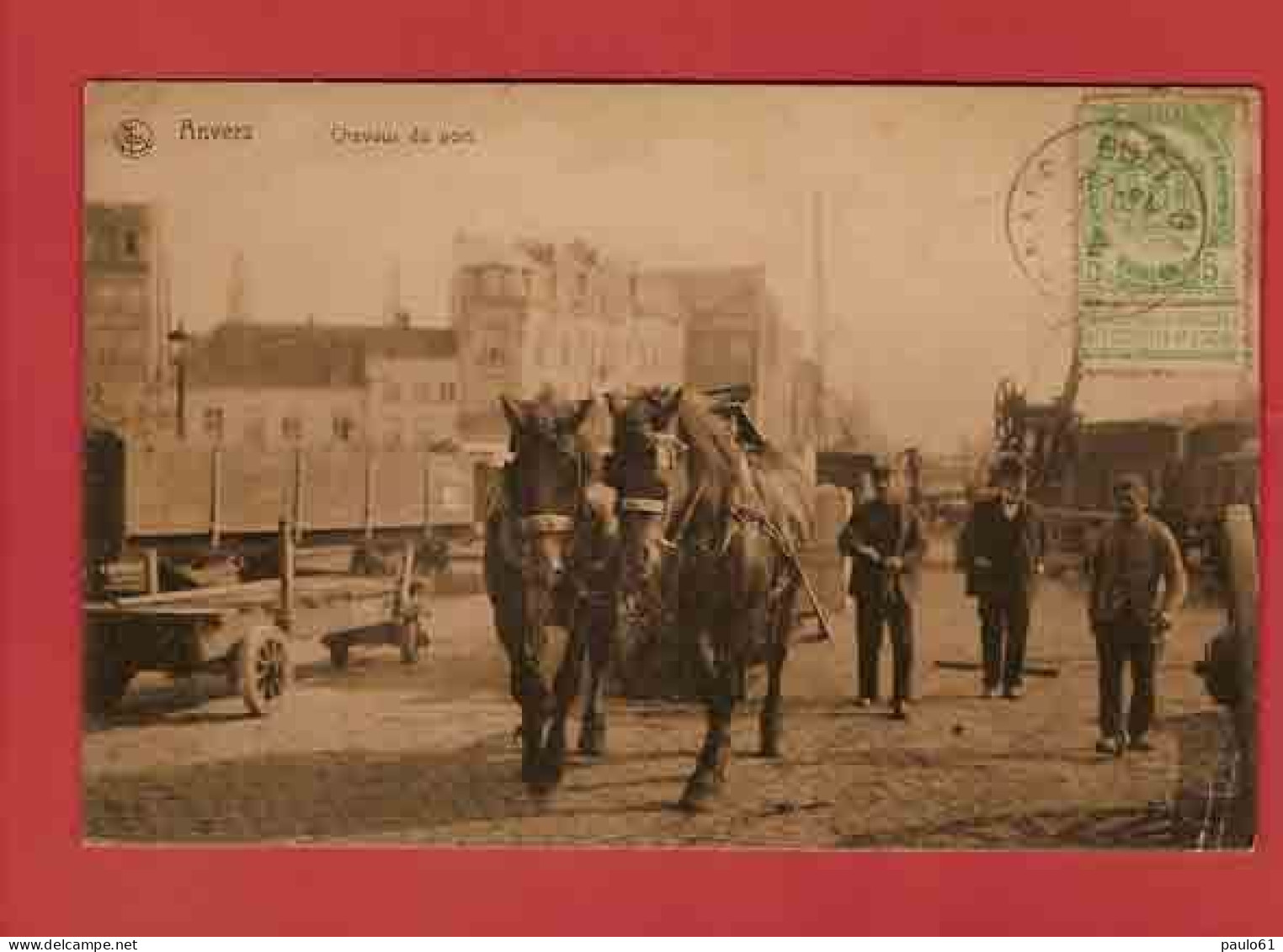 CPA :ANVERS Chevaux Sur Le Quai Du Port    Petite Animation - Aartselaar