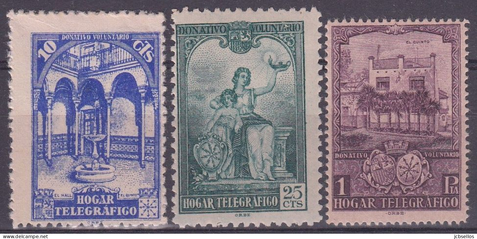 ESPAÑA BENEFICENCIA TELEGRAFOS 1937 Nº 10/12 NUEVO (SIN FIJASELLOS) - Wohlfahrtsmarken