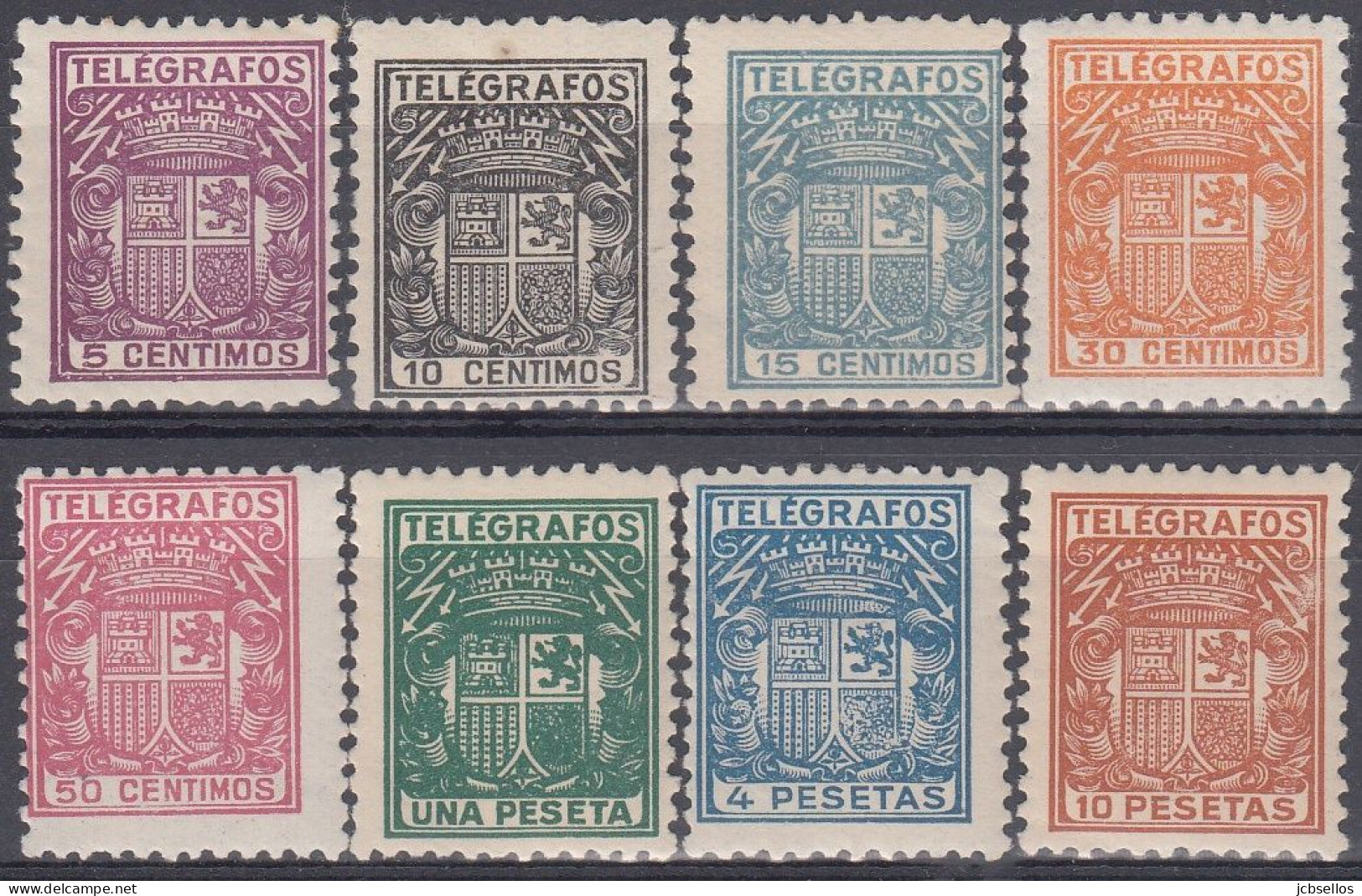 ESPAÑA TELEGRAFOS 1932-1933 Nº 68/75 NUEVO, CON FIJASELLOS - Télégraphe