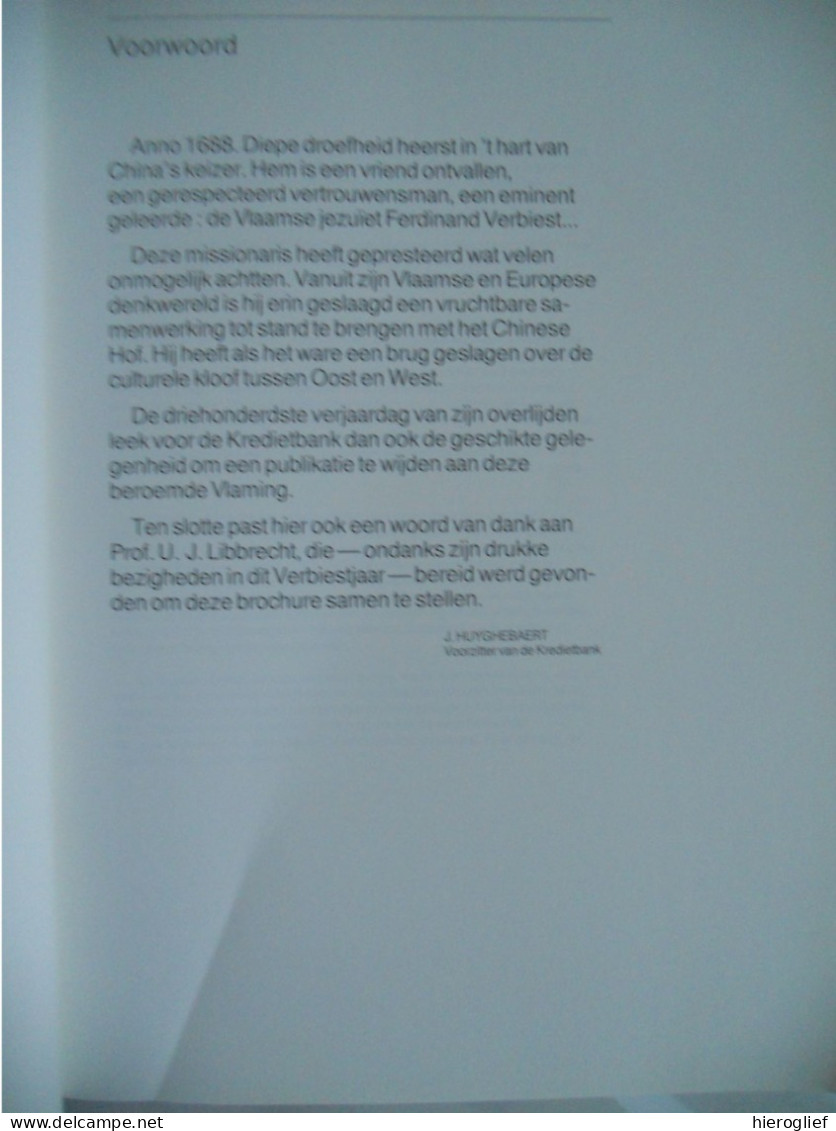 FERDINAND VERBIEST Vlaams Zendeling à Chinese Hof - Prof. Libbrecht /° Pittem + Peking SJ Astronoom Nán Huáirén Verbist - Geschichte