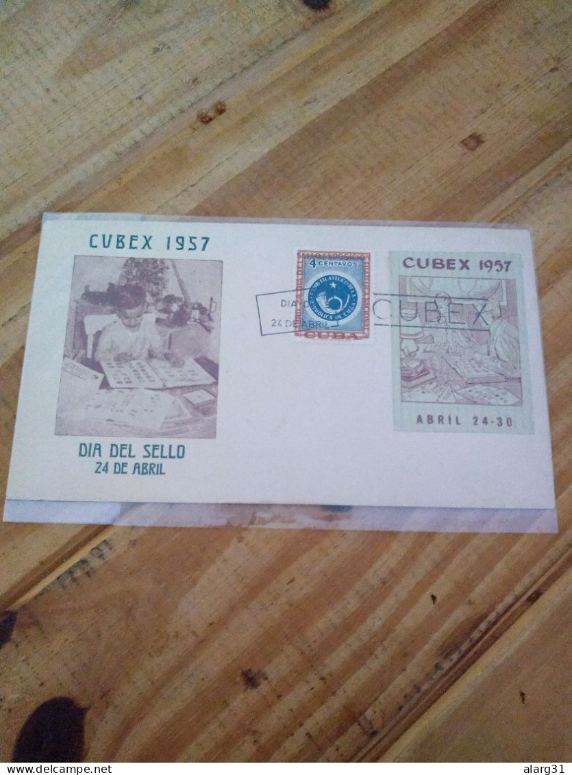 Illustr.cover Yv 455.1957 Stamp Day.pmk.ntnl . Phil.expo Private Ss Cubex As Per Photo.e7 Reg Post Conmems 1 Or 2 Pieces - Briefe U. Dokumente