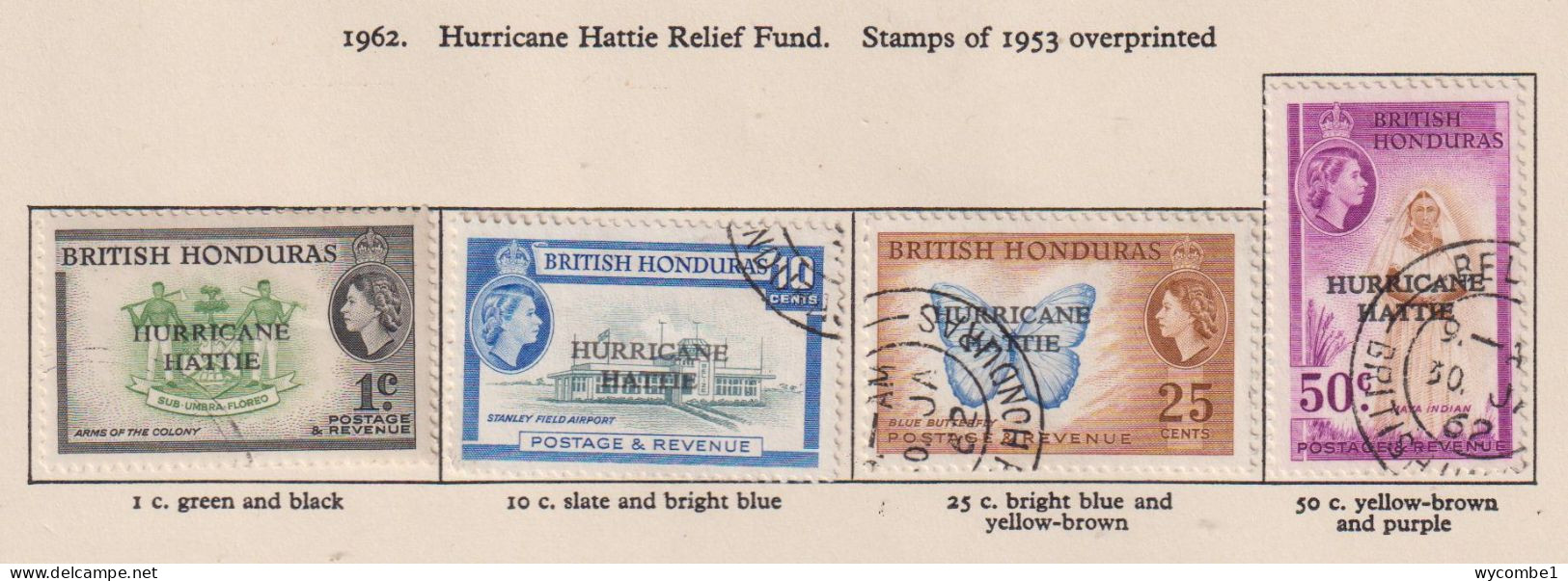 BRITISH HONDURAS  - 1962 Hurricane Hattie Set Used As Scan - British Honduras (...-1970)