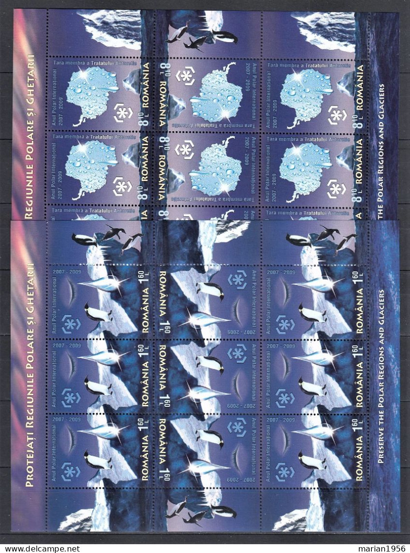 Romania 2009 - PRESERVE The REGIONS And GLACIERS - 2 Blocs Tete-beche -  MNH - Preserve The Polar Regions And Glaciers