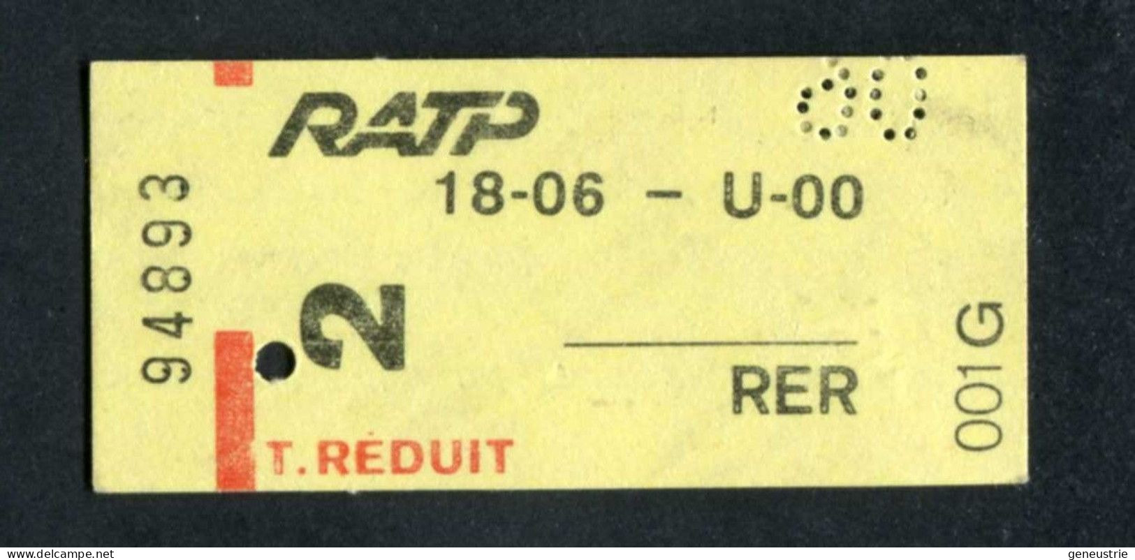 Ticket De Métro RATP - Paris - 2ème Classe Tarif Réduit - Années 70 - Europa