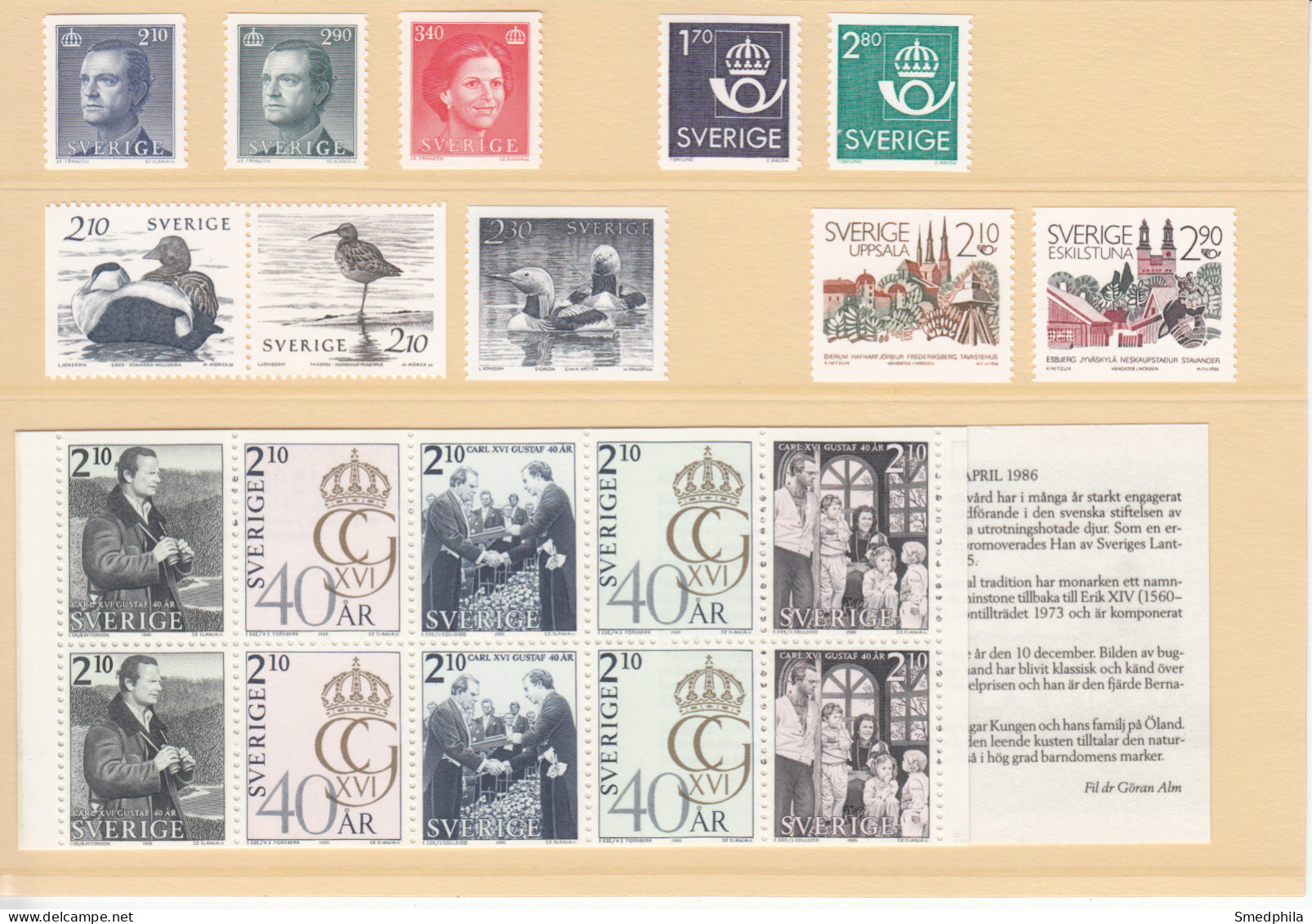 Sweden 1986 - Full Year MNH ** - Annate Complete