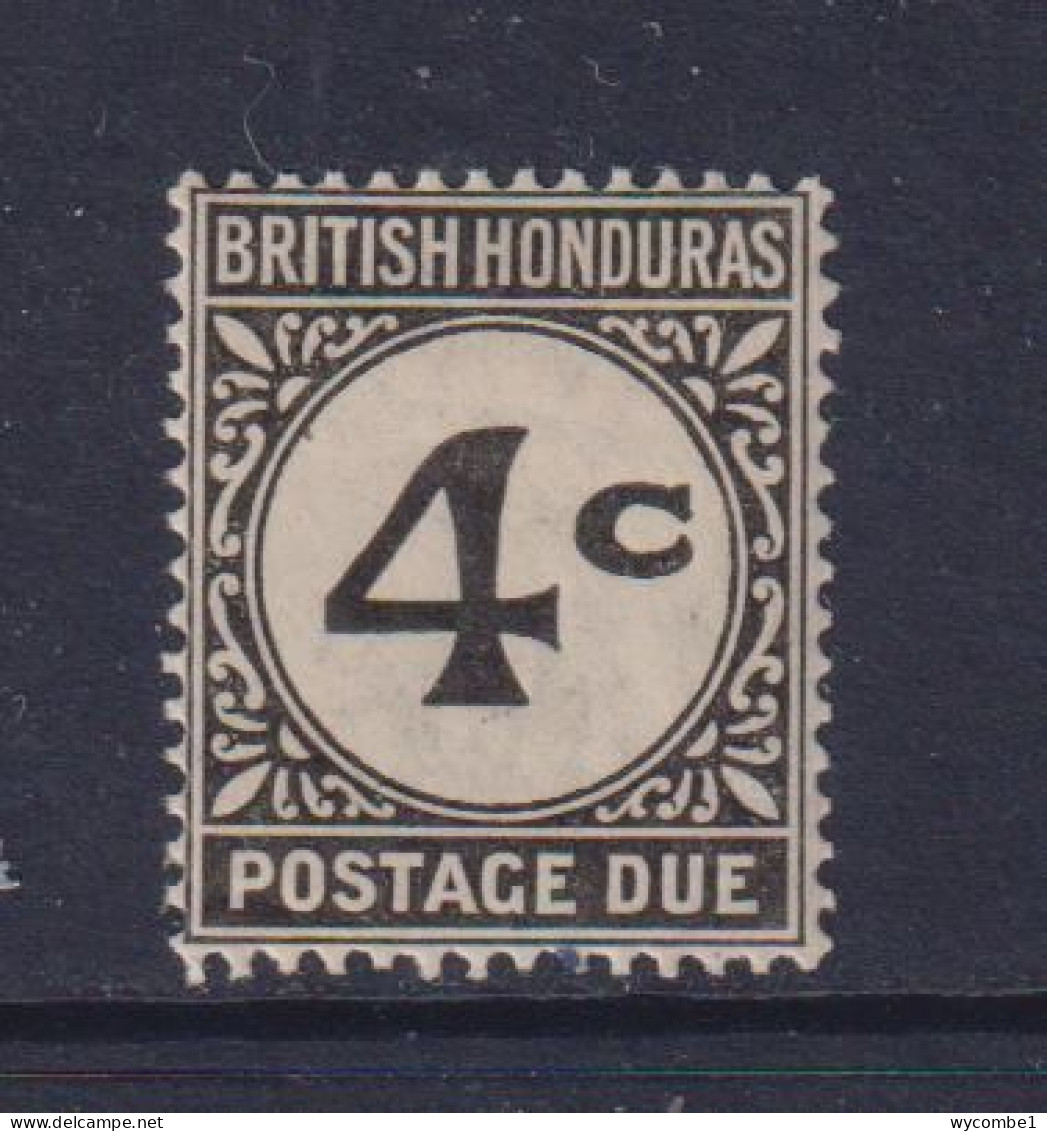 BRITISH HONDURAS  - 1923 Postage Due 4c  Hinged Mint - Honduras Británica (...-1970)