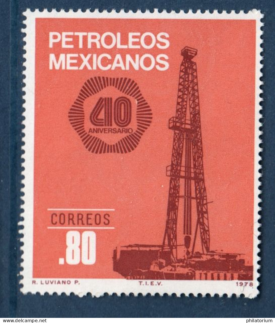 Mexique, Mexico, **, Yv 858, Mi 1578, Extraction Du Pétrole, Derrick, - Pétrole