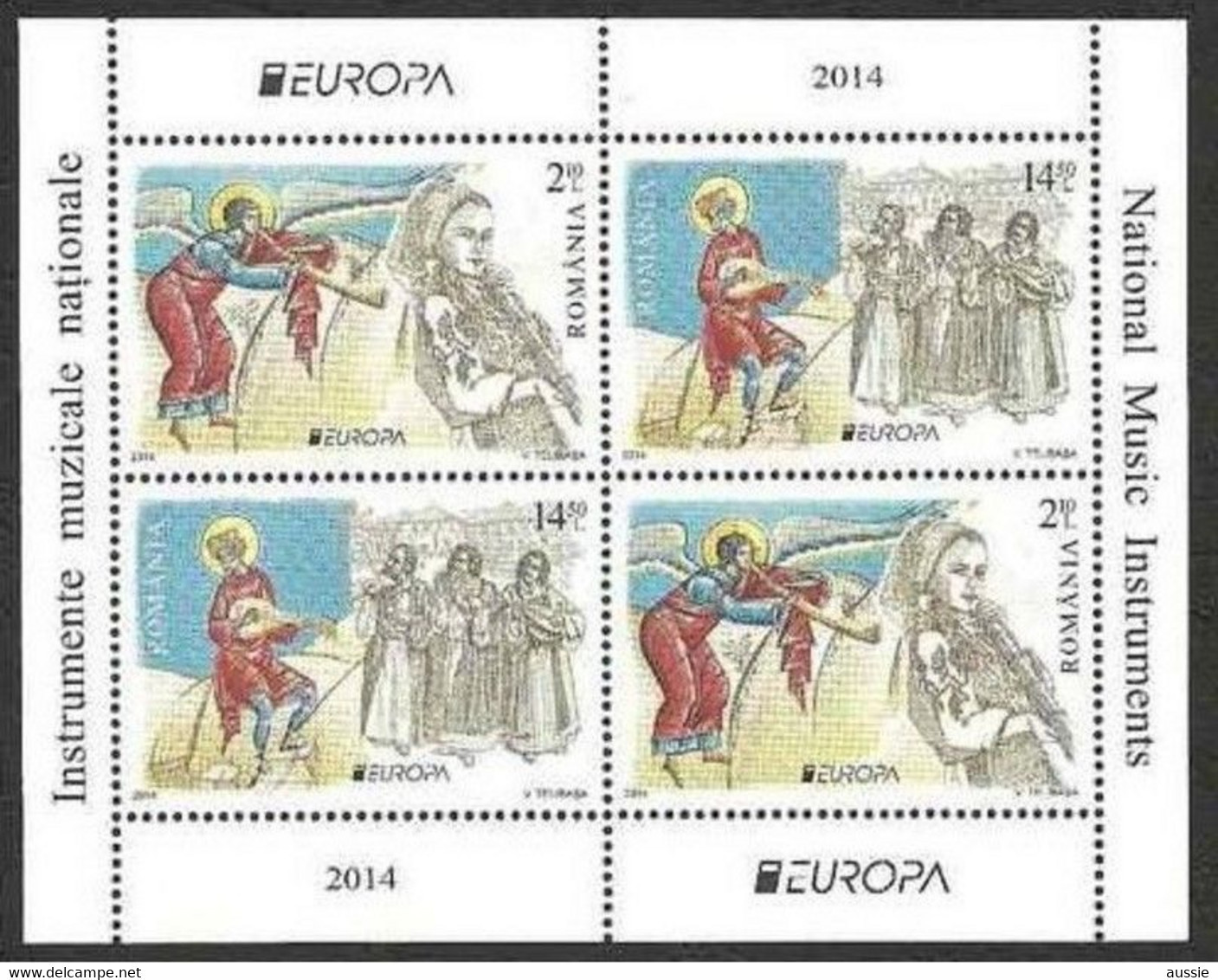 Roumanie Romania CEPT 2014  Europa Yvertn° 451 Micheln° Bloc 586 Type I  *** MNH Music Instruments - 2014