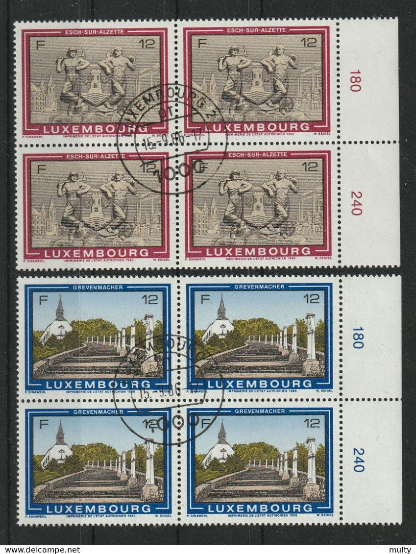 Luxemburg Y/T 1111 / 1112 (0) In Blok Van 4. - Used Stamps