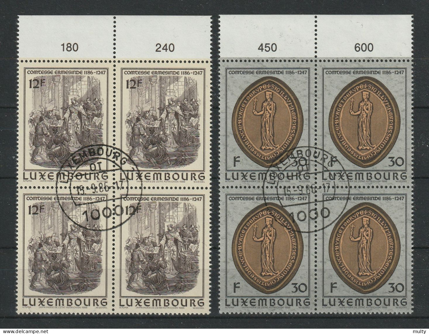 Luxemburg Y/T 1108 / 1109 (0) In Blok Van 4. - Used Stamps