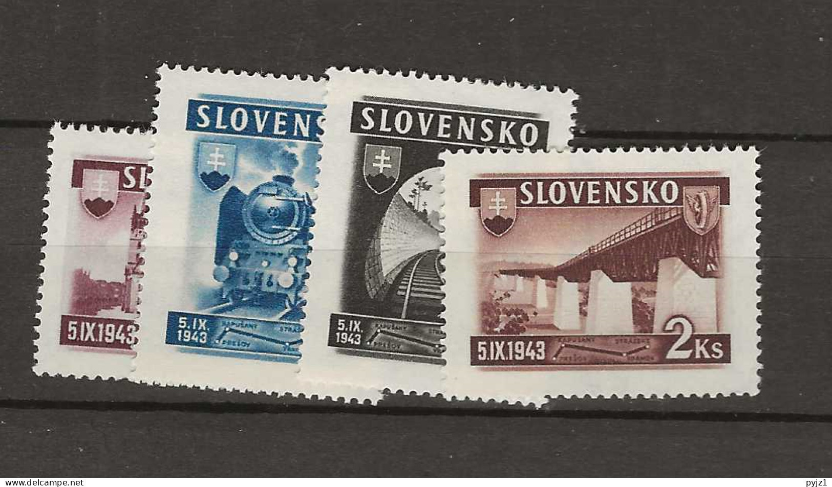 1943 MNH Slovakia Mi 124-27 Postfris** - Ungebraucht