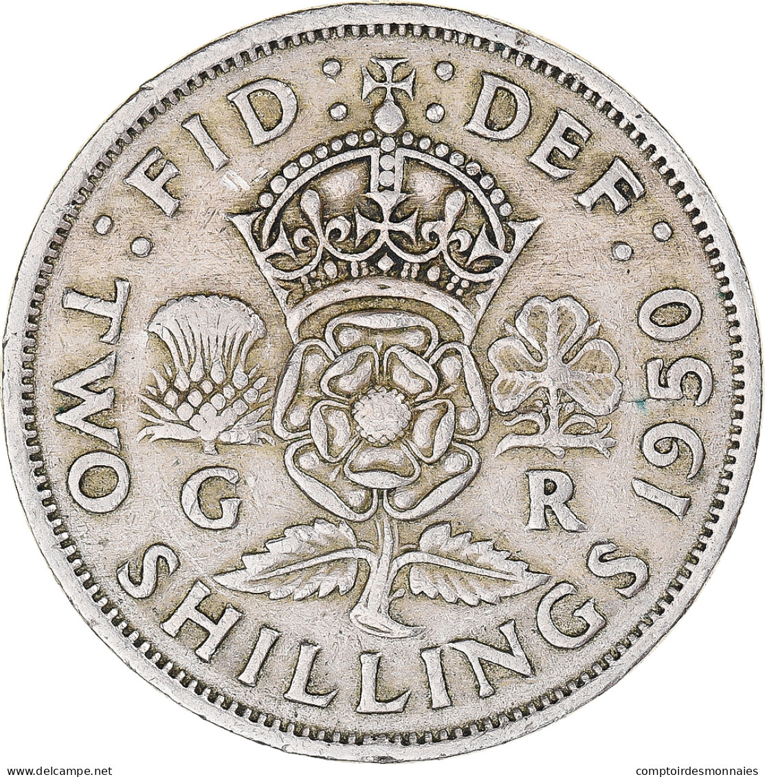Monnaie, Grande-Bretagne, Florin, Two Shillings, 1950 - J. 1 Florin / 2 Schillings