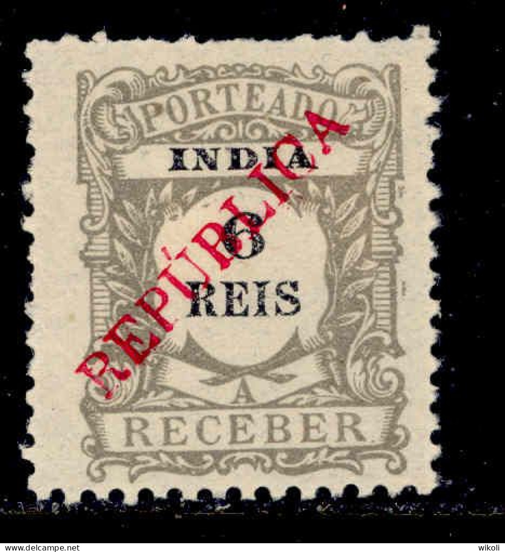 ! ! Portuguese India - 1914 Postage Due Local Republica 6 R - Af. P27 - MH (cb 053) - Portuguese India