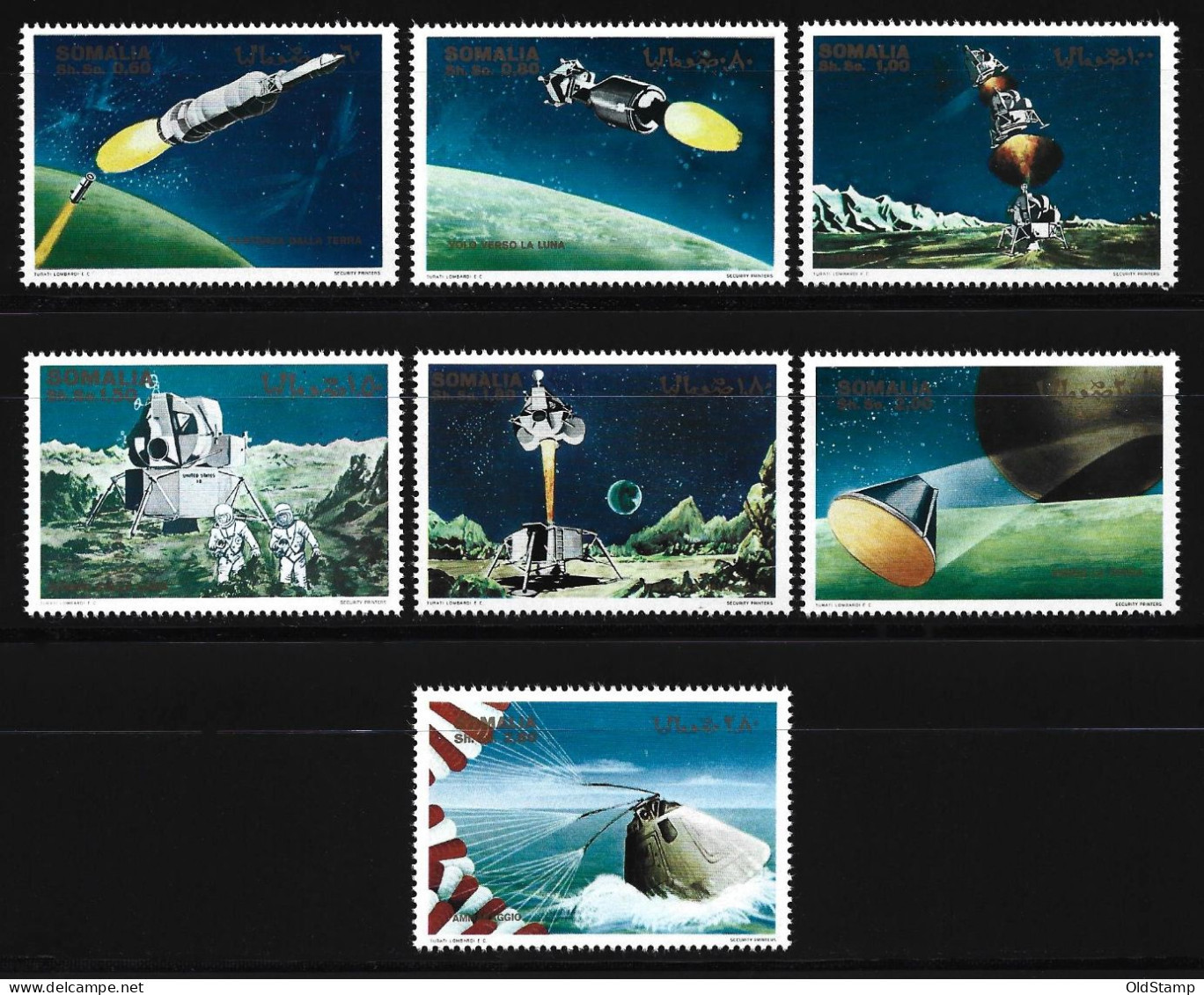 SPACE Somalia SPACE SPACESHIP PLANET ASTRONAUT STAR MNH LUXE Africa Stamps FULL SET - Collections