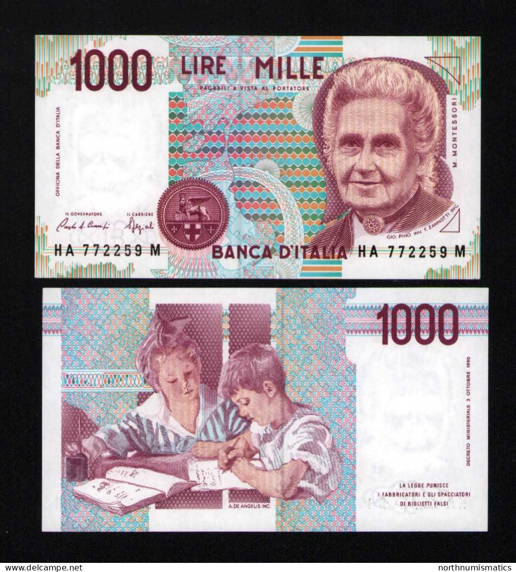 Italy 1000 Lire Unc 3 October1990 Prefix HA ----M - Andere & Zonder Classificatie