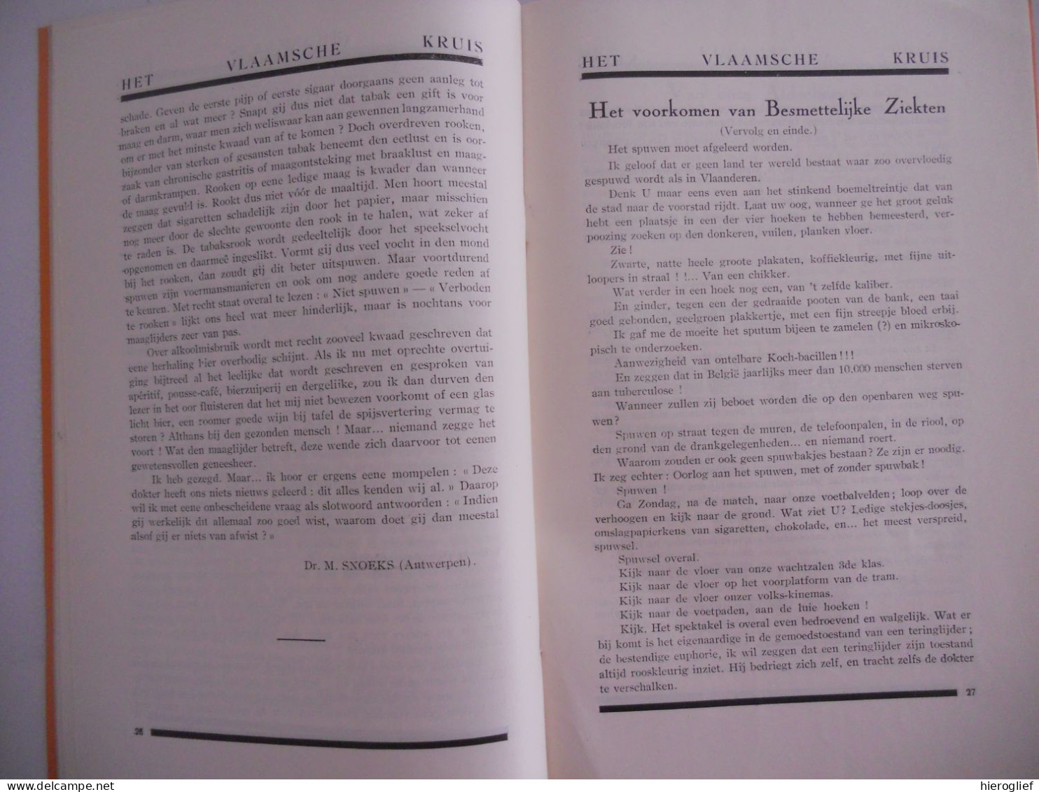 HET VLAAMSCHE KRUIS - maandblad 1938 nr 1 + 2 - secretariaat Oudaen 31 Antwerpen / Vlaams kruis EHBO gezondheid medisch