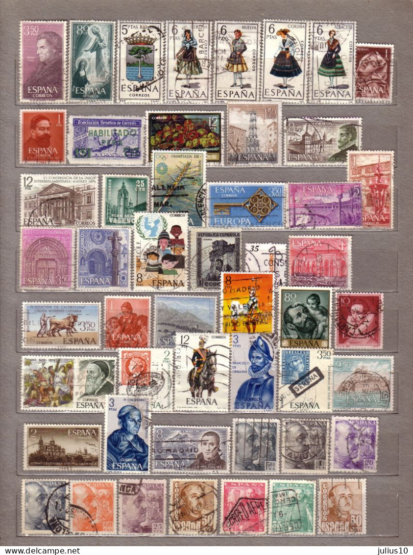 SPAIN ESPANA 50 Used (o) Different Stamps #1586 - Collections