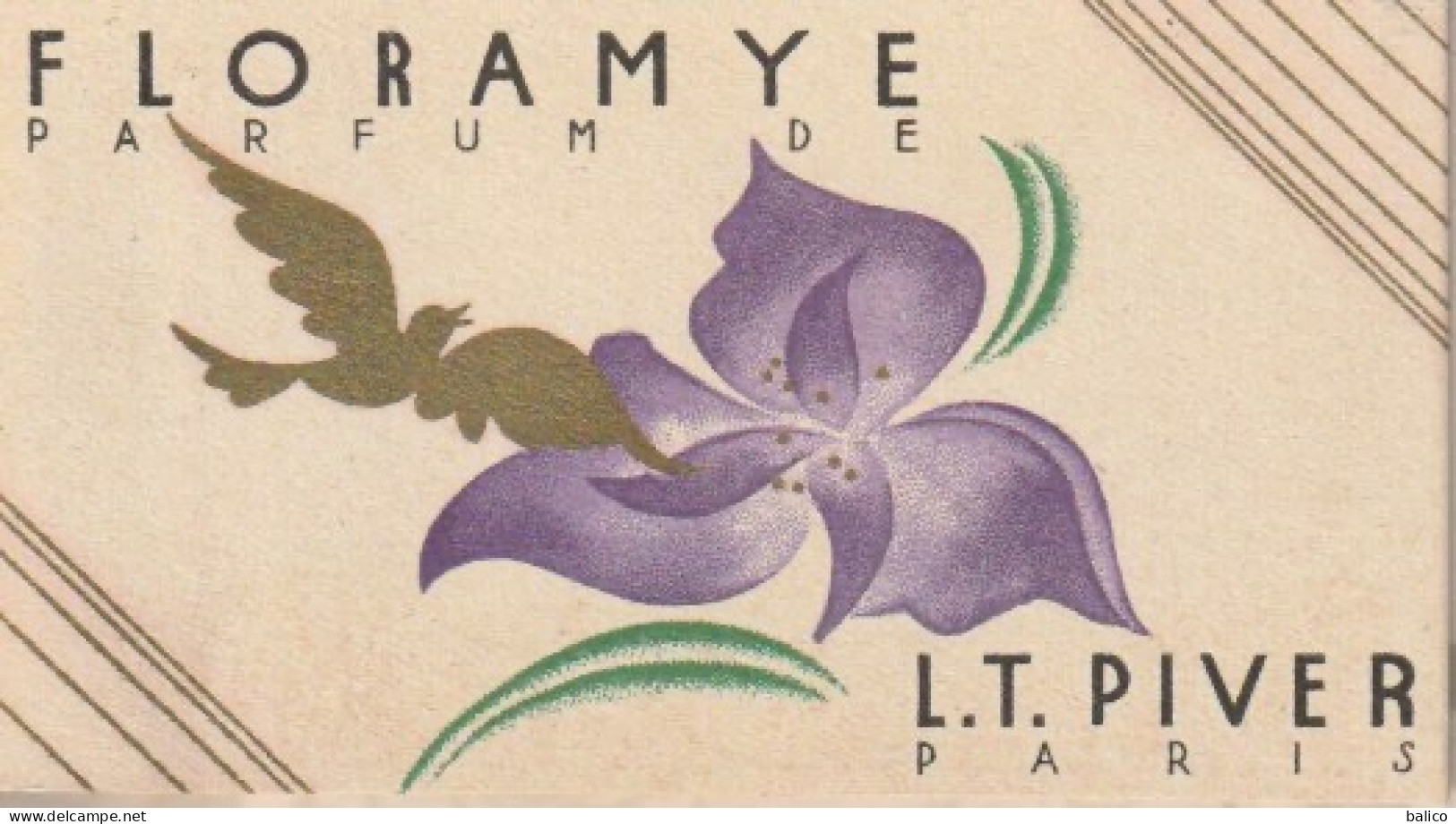 Carte Parfumée   - FLORAMYE - Piver - Oud (tot 1960)