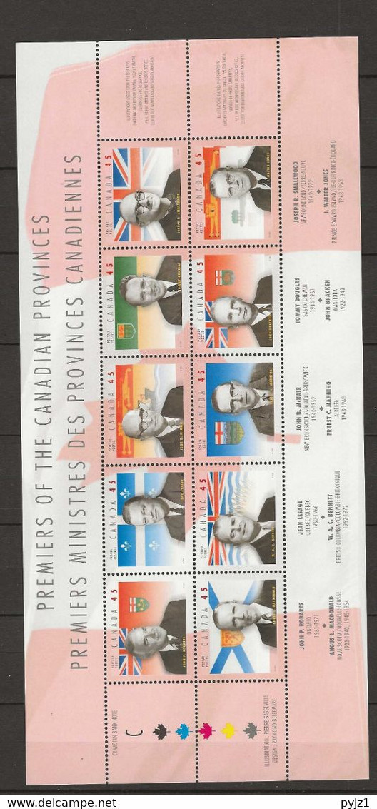 1998 MNH Canada Mi 1654-63 Sheet Postfriis** - Blocks & Kleinbögen