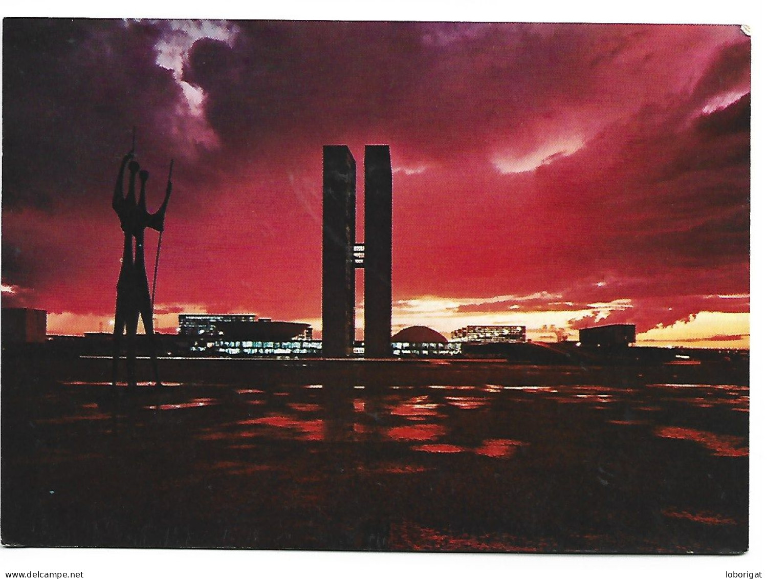 O FAMOSO POR DO SOL SOBRE A PRAÇA DOS TRES PODERES / THE FAMOUS BRASILIA SUNSET.-  BRASILIA.- ( BRASIL ) - Brasilia