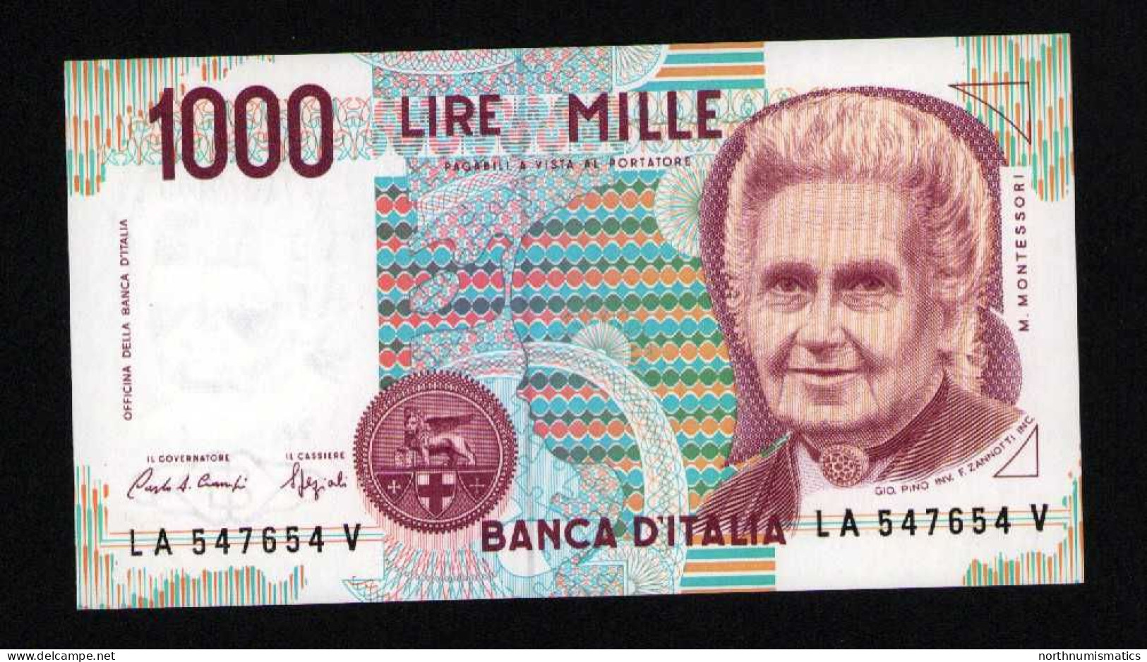 Italy 1000 Lire Unc 3 October1990 Prefix LA---V - Otros & Sin Clasificación