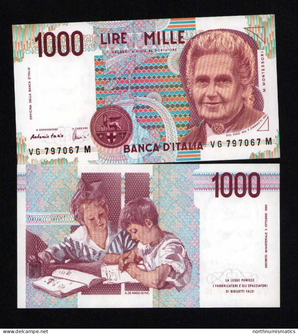 Italy 1000 Lire Unc 3 October1990 Prefix VG---M - Other & Unclassified