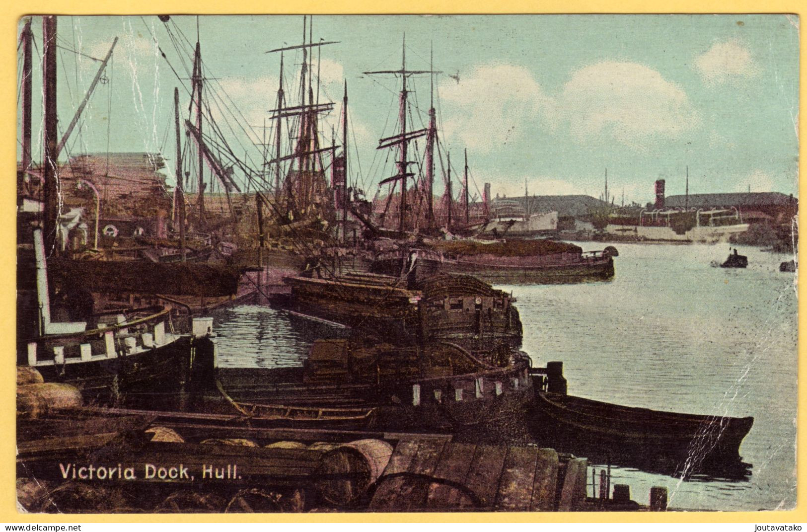 Victoria Dock, Hull - Old Ships -posted 1920 - Hull