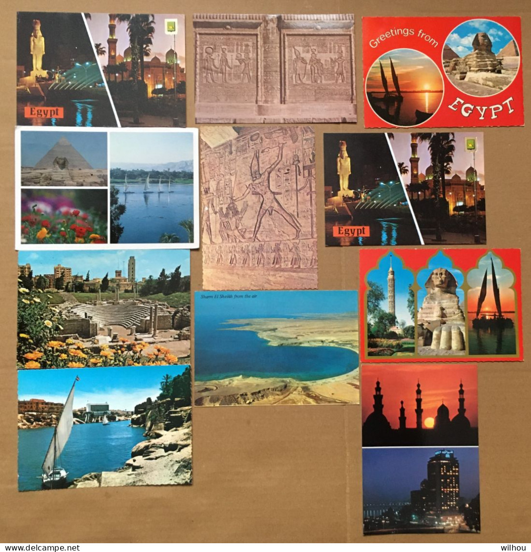 LOT DE 11 CPSM EGYPTE DIVERSES VUES -LUXOR-ALEXANDRIE-ASSOUAN-SHARM EL SHEILH-ABU SIMBEL-LE CAIRE - Sammlungen & Sammellose