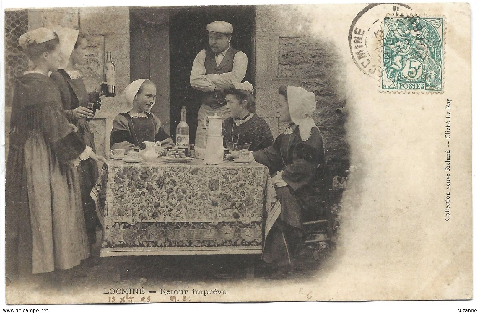 LOCMINÉ - Carte Précurseur - Cliché 1900 Retour Imprévu ( Du Mari ) - Locmine