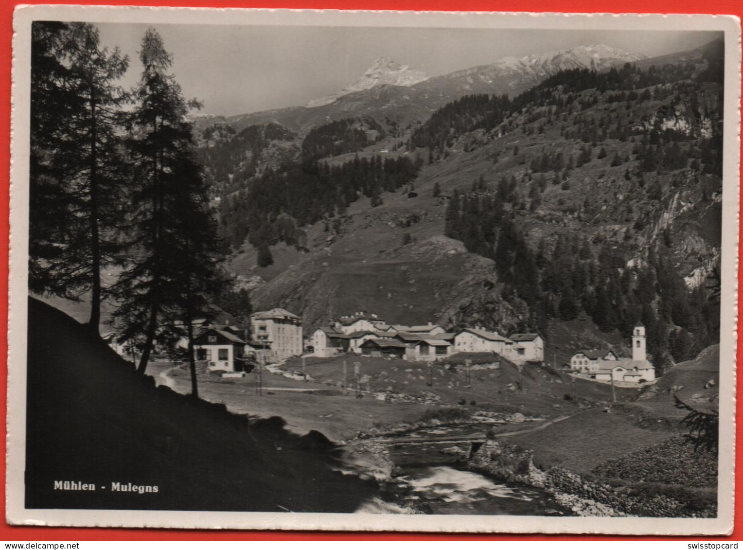 Albula Julierroute MÜHLEN MULEGNS Stempel Posthotel Löwen - Marmorera