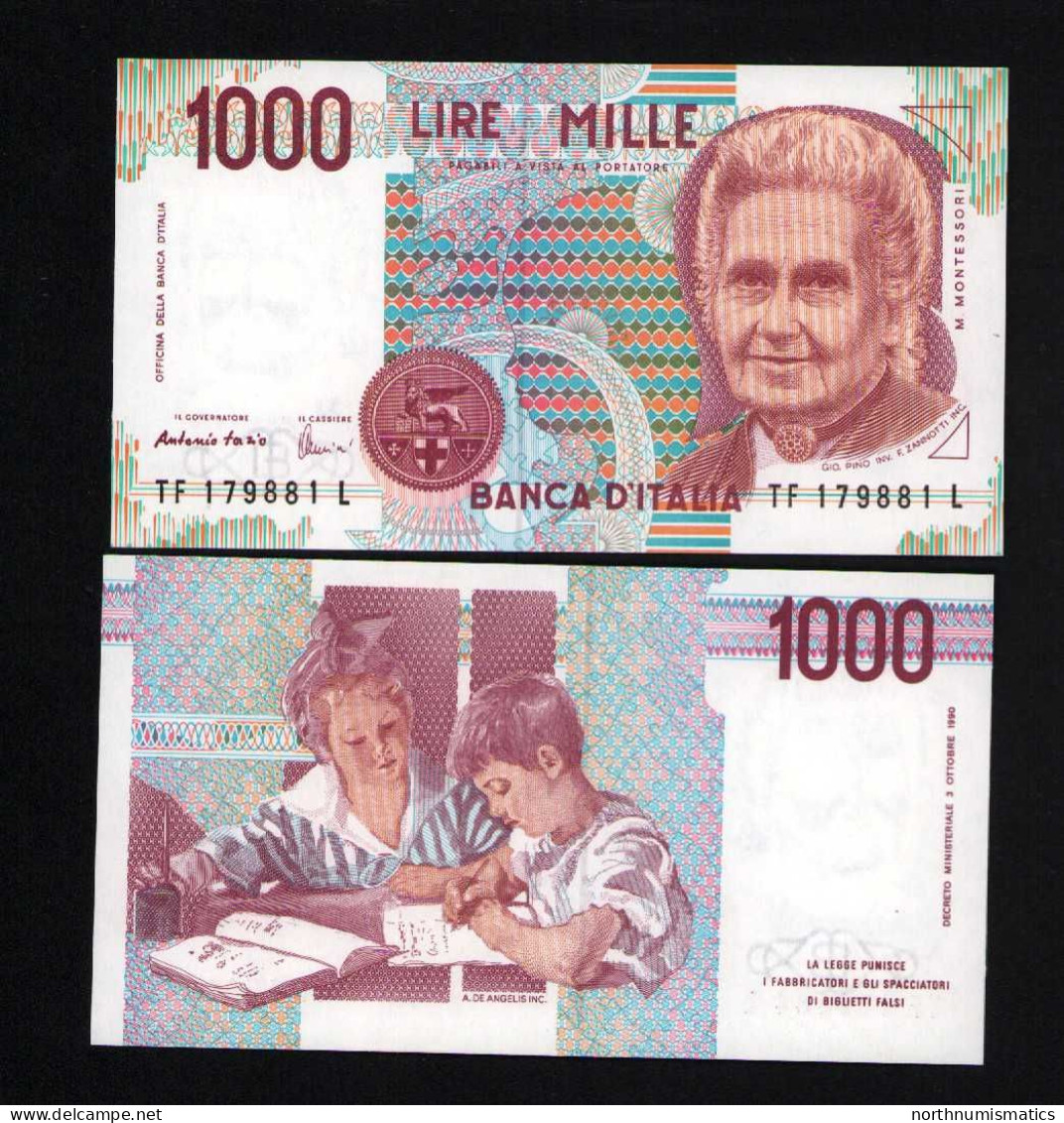 Italy 1000 Lire Unc 3 October1990 Prefix TF---L - Sonstige & Ohne Zuordnung