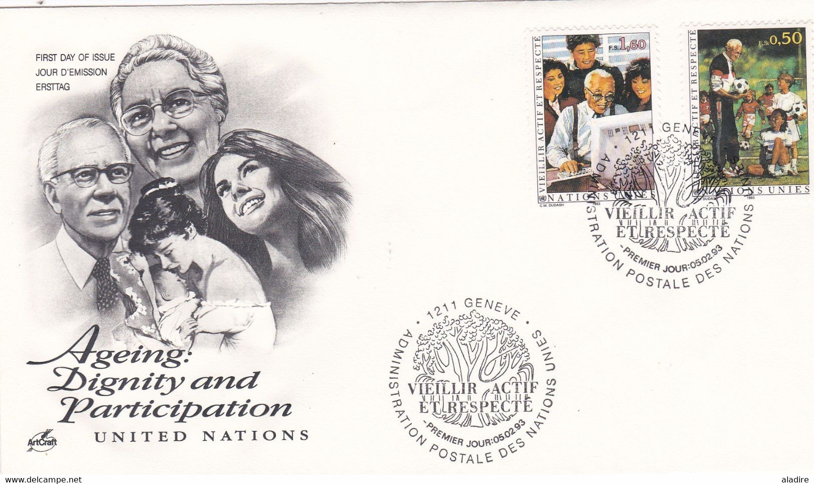 NATIONS UNIES - UNITED NATIONS - 5 Postal Documents - € 1.00 - Mezclas (max 999 Sellos)