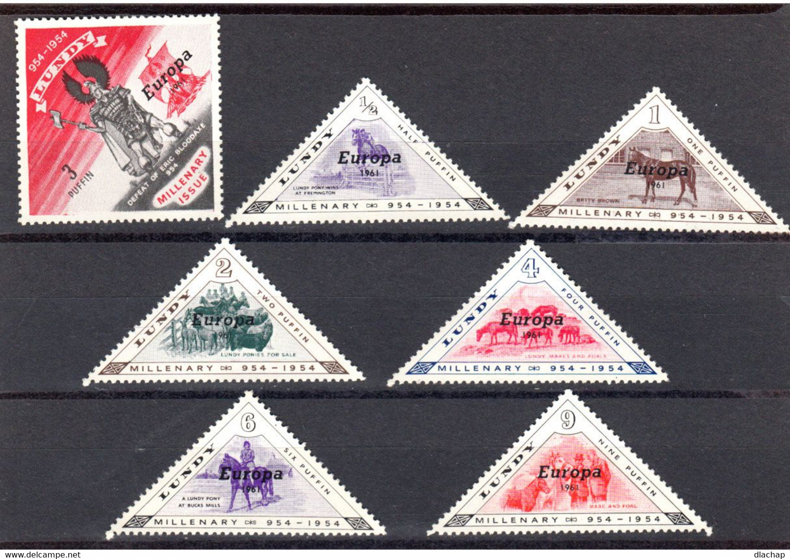Lundy Serie Europa 1961Sept Timbres * Neufs Avec Charniere - Local Issues