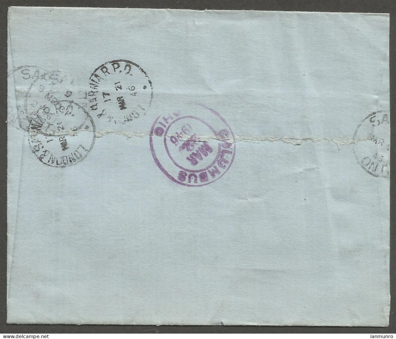 1946 Registered Cover 14c War RPO CDS Sarnia Ontario Passed For Export To USA - Histoire Postale
