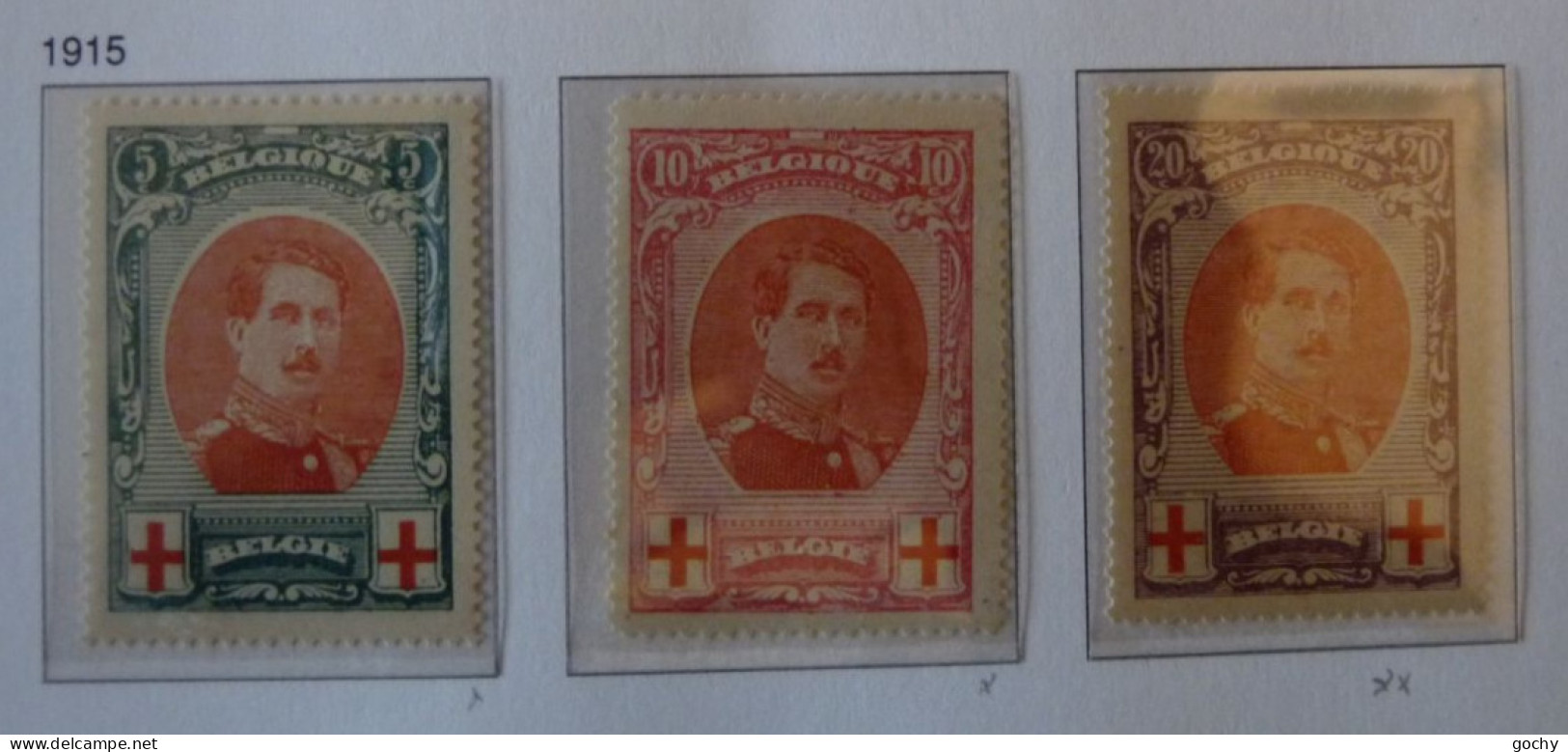 Belgium N° 132 * 133 * 134 **   1915  Cat: 263 € - 1914-1915 Croix-Rouge